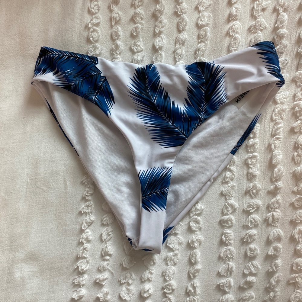 Shein blue palm print bikini bottom